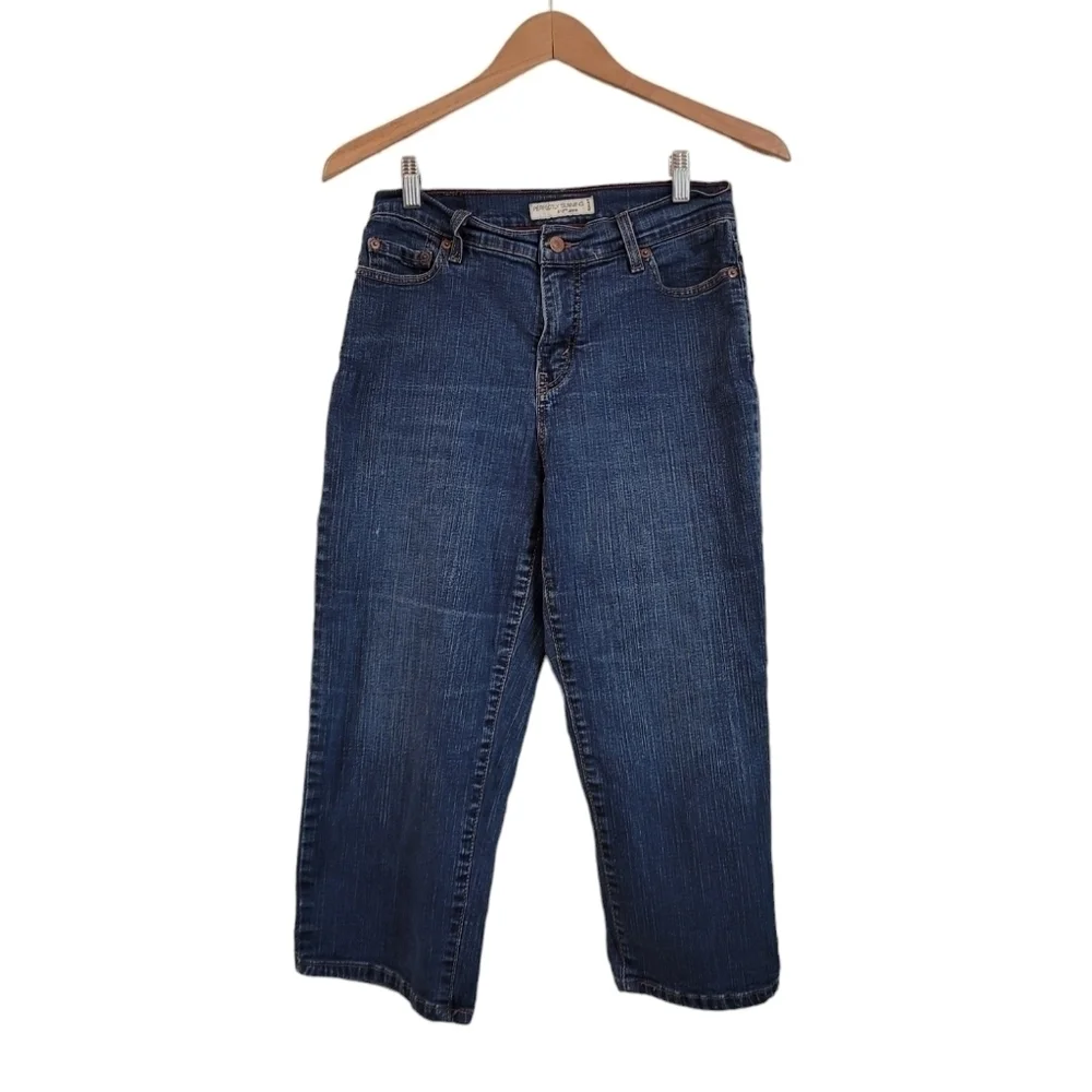 Vintage Levi's 512 Relaxed Fit Wide Leg Capri Jeans 8 Medium High Rise - Picture 1 of 4